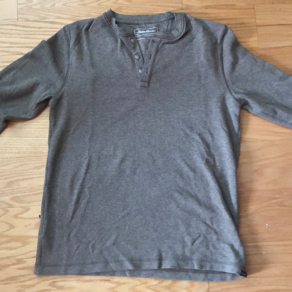 Eddie Bauer Long Sleeve Grey Textured Shirt